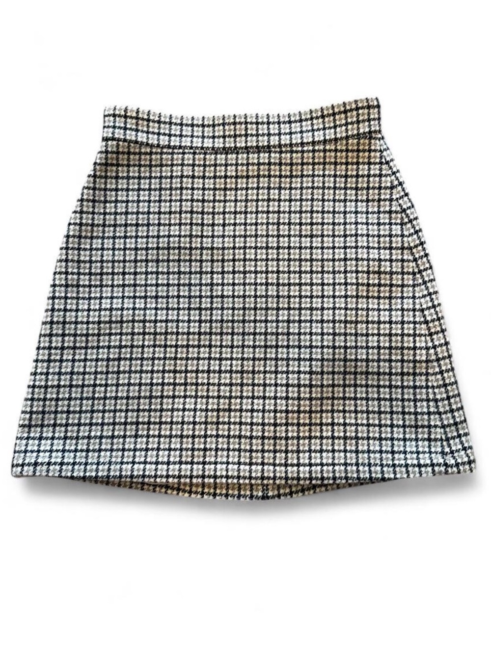 & Other Stories Cream Houndstooth Mini Skirt